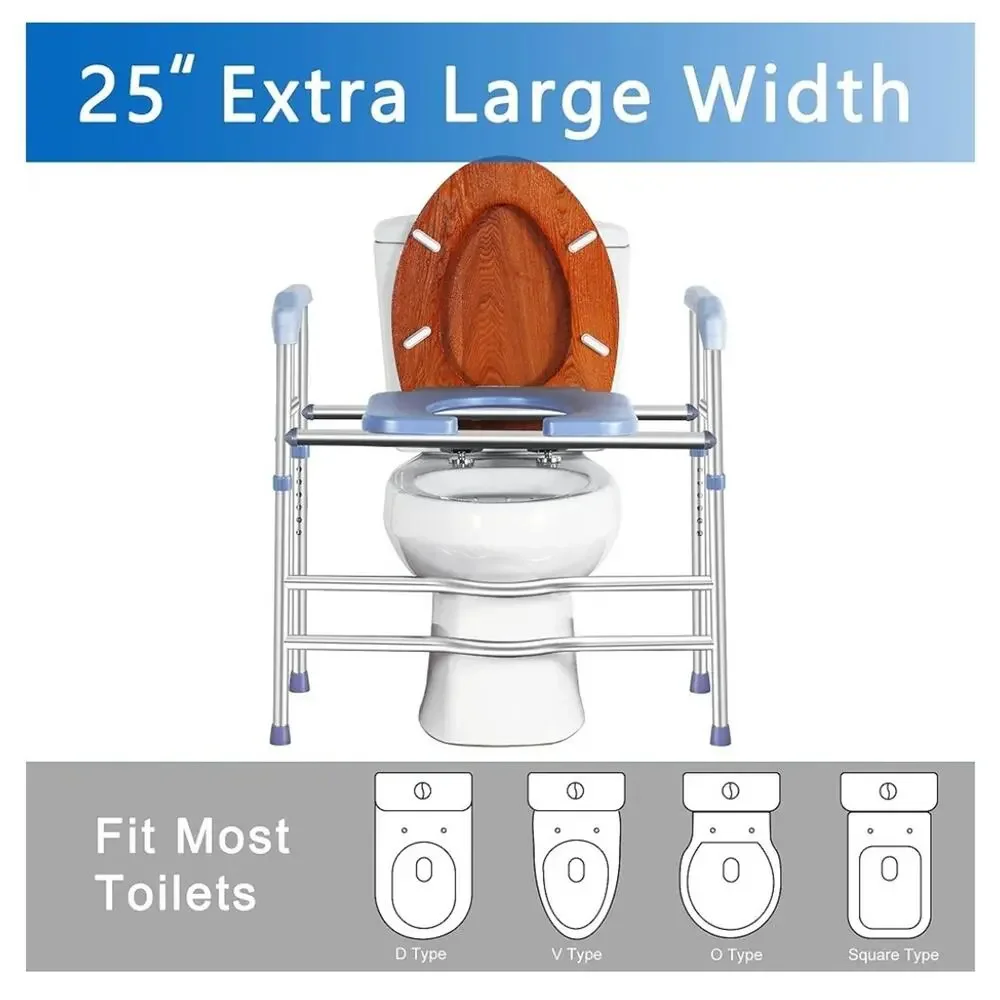 Raised Toilet Seat with Handles 400lbs, Toilet Seat Riser for Seniors/ Elderly
